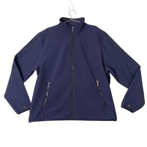 Departed Men's XL dark Blue Softshell Jacket Full Zip Casual Mid-Length